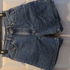 Vintage 90’s Lee Denim Shorts 26 High Rise Bermuda Jorts Medium Blue Wash Cotton